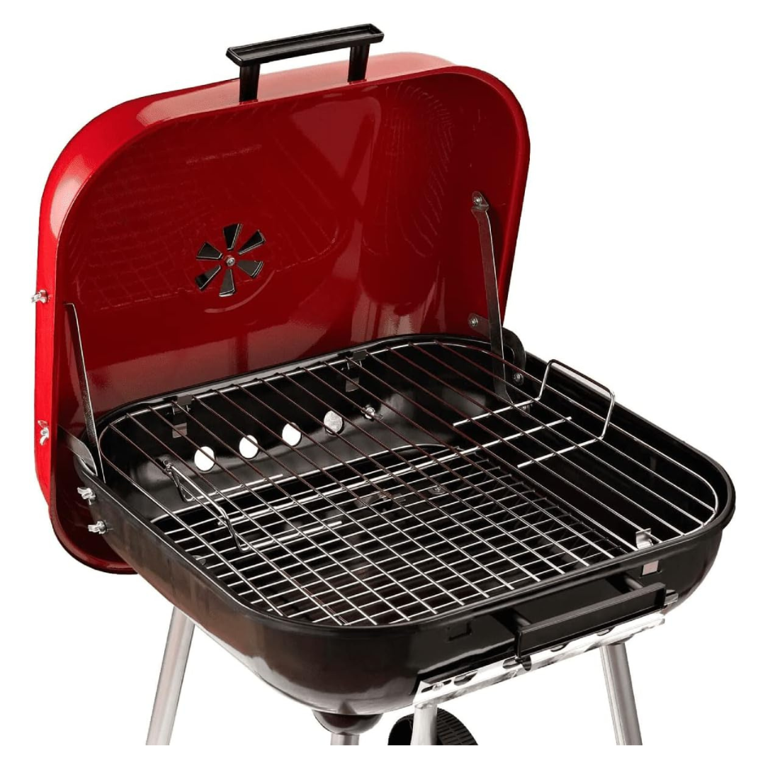 Chamdel 18" Square Charcoal BBQ Grill – 300 sq.in Cooking Area & Stainless Steel Legs